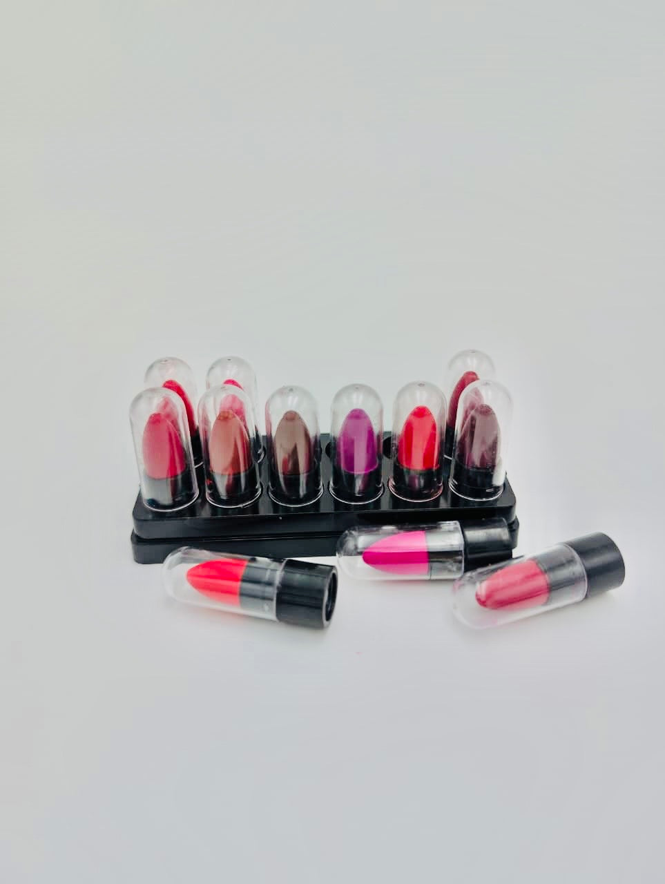 Organic Handmade Mini Bullet Lipstick Set – 12 Shades Pack, Natural & Chemical-Free Lip Colors