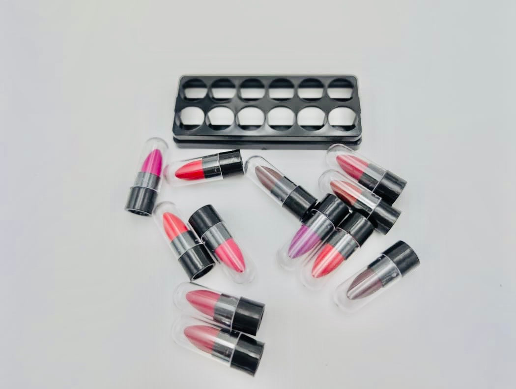Keraviaa Organic Handmade Mini Bullet Lipstick Set – 12 Shades Pack, Natural & Chemical-Free Lip Colors