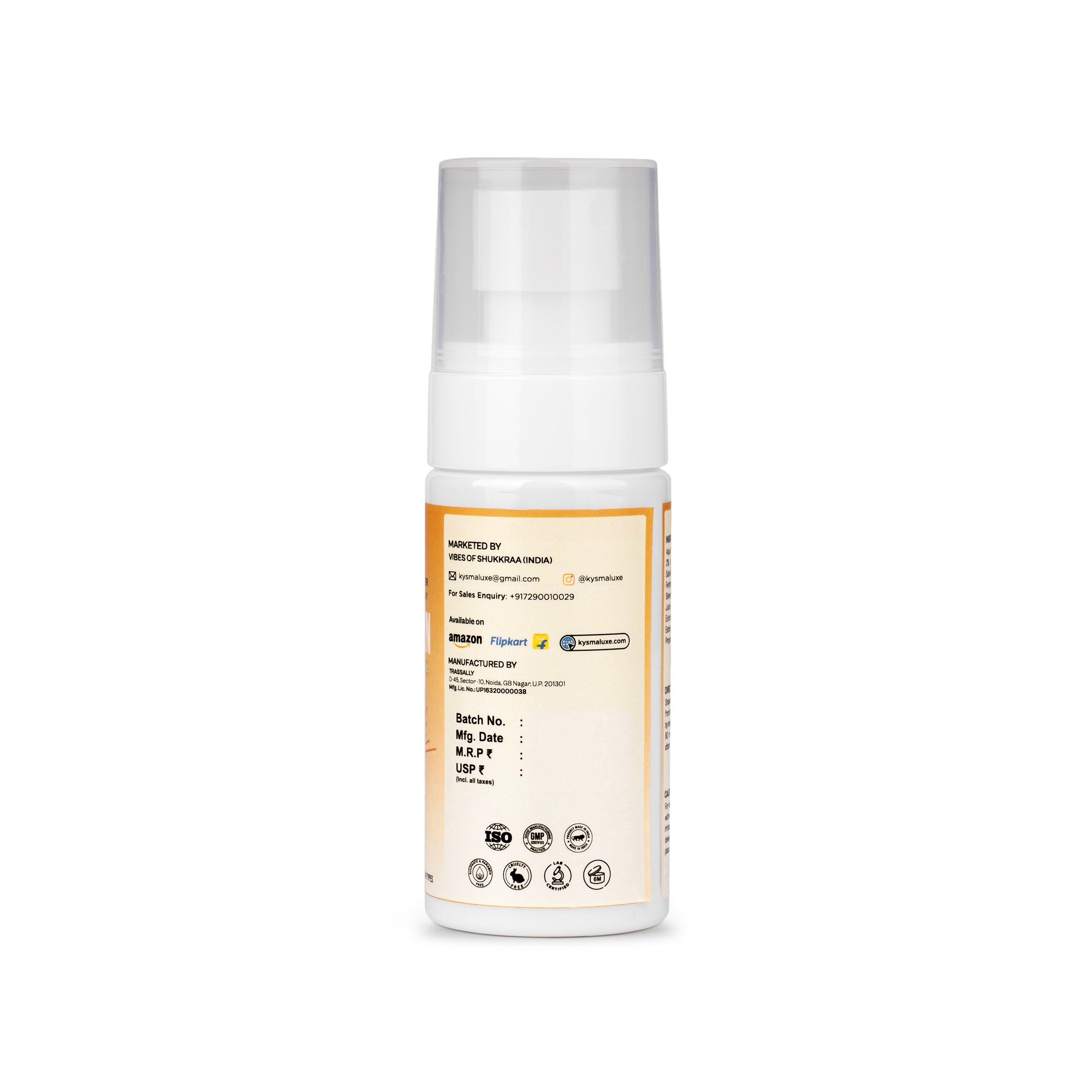Kysma Luxe Sunscreen Spray SPF 50 PA+++ | De-Tan Fluid Spray with UVA/UVB & Blue Light Protection | Sweat Resistant, Zero Alcohol | Quick Absorbing, No White Cast, For All Skin Types | Unisex | 50ml