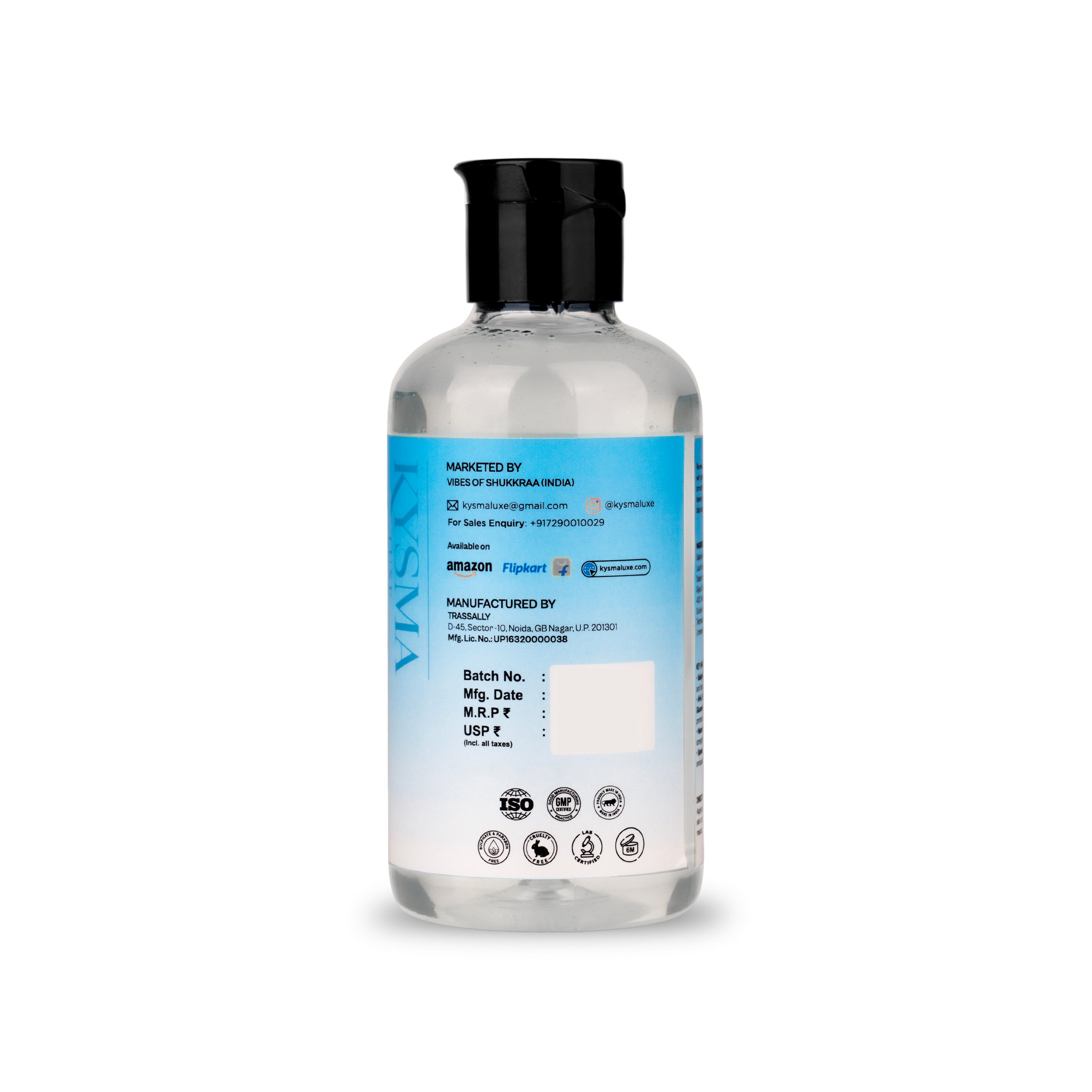 Kysma Luxe Body Wash with AHA BHA PHA | Super Exfoliating & Hydrating Formula for Smooth Skin | Salicylic Acid, Niacinamide & Gluconolactone | All Skin Types | Unisex | No Sulphates No Parabens | 200ml